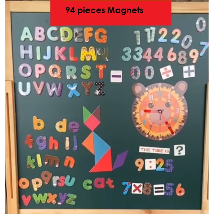 Magnetic Early learning Fridge Set - 94 PCS - Magnetic clock ...