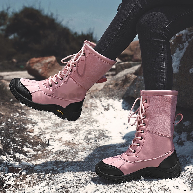 Woman Snow Boots 2022 Women Winter Shoes Waterproof Girl's MidCalf