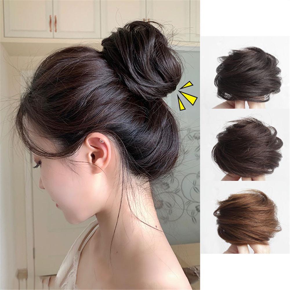Trendy Elastic Ball Rope Clip-In Hair Extensions, Curly Reusable For ...