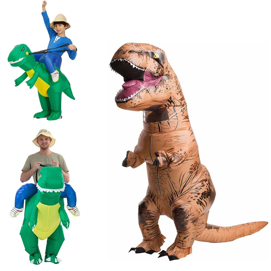 Jurassic World Inflatable Dinosaur T Rex Costume Suit Air Fan Blow Up