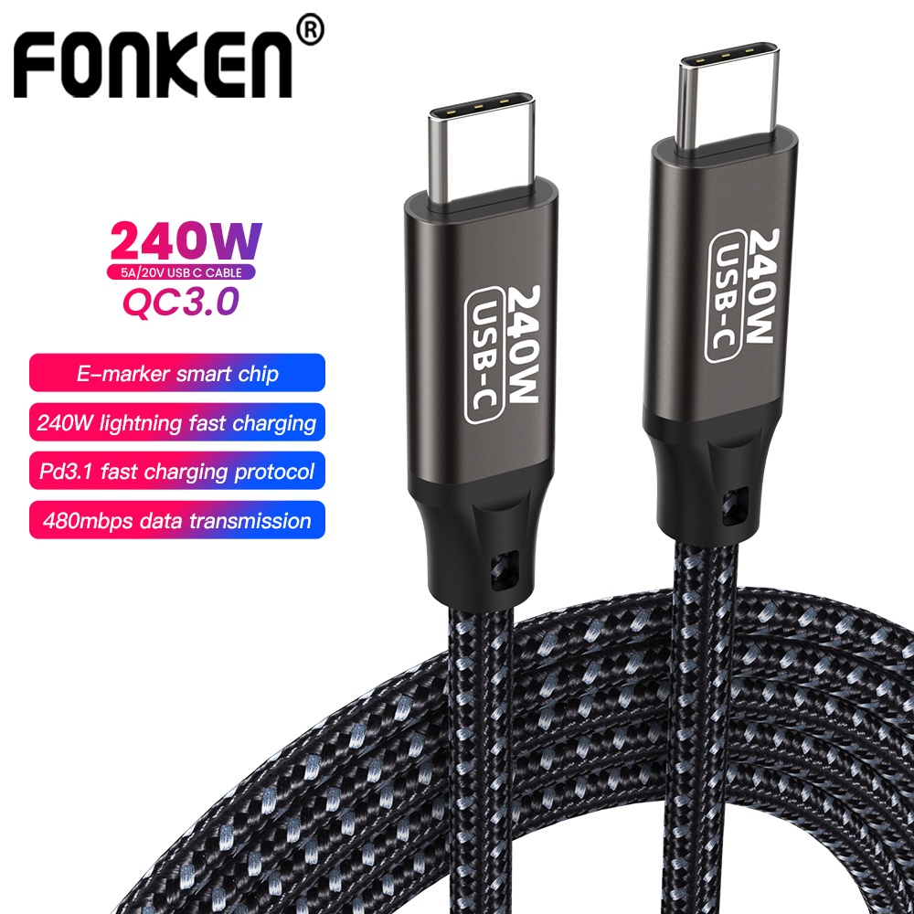 Fonken 240W USB Type C Cable Power Line PD3.1 USB C To USB C For M-a-c ...