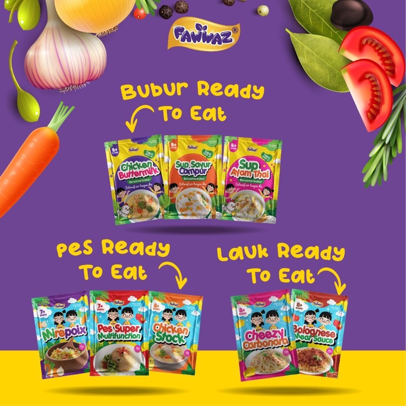 🇸🇬 FAWWAZ READY TO EAT RTE TRAVEL FRIENDLY BABY FOOD PORRIDGE