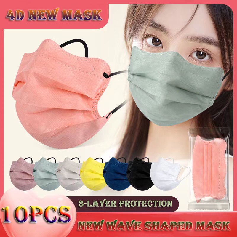 10Pcs New Type Eye Protection Vshaped Adult 4D Mask Disposable