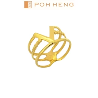 Poh Heng Jewellery 22K Fresstyle V Ring (Online Exclusive)