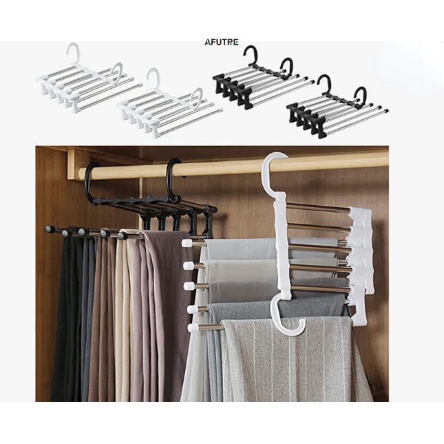 Afutre Pants Hangers Space Saving for Closet Organizer Magic Pants