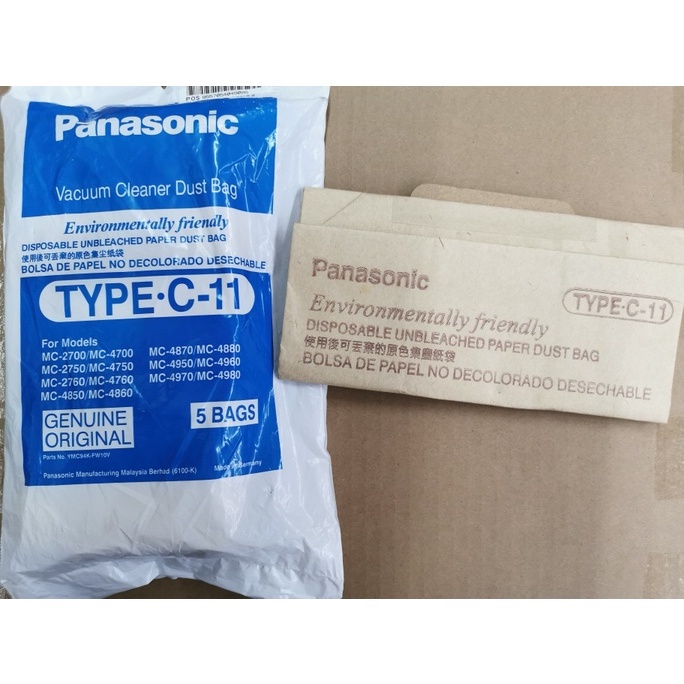 Panasonic Vacuum Cleaner Dust Bag Type C11 Per Pack Inside 5 Bags Made