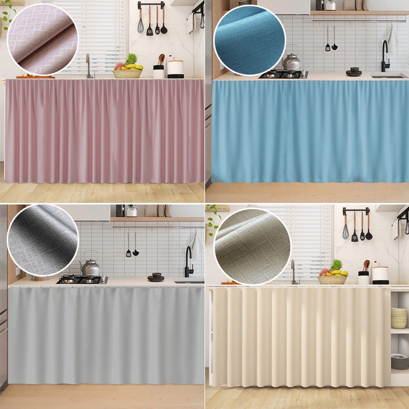 Langsir dapur velcro Kitchen Curtain Cupboard Shelf Rack