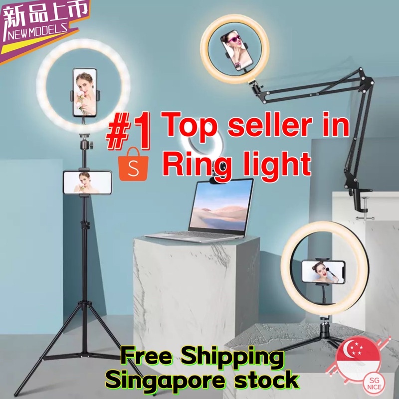 ⚡In Stock⚡26cm LED Selfie Ring Light Set with 2M Tripod Photography ...