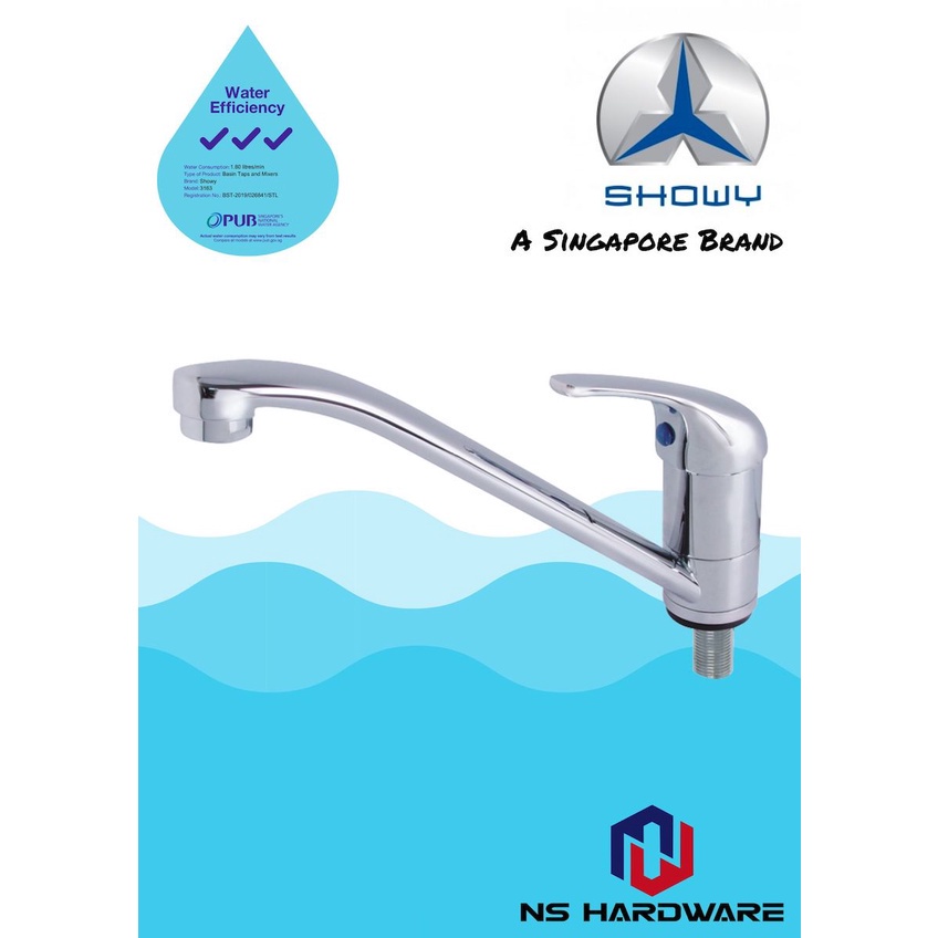 SHOWY 2590MC Single Lever Sink Tap c/w Swivel Spout (MC) | Shopee Singapore