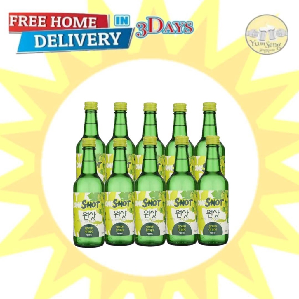 ONESHOT Green Grape Soju (10 bottles x 360ml) Shopee Singapore