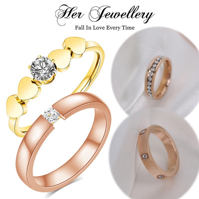 Titanium Rings Collection 2 - Premium Japan Imported Titanium with 18K Gold plated