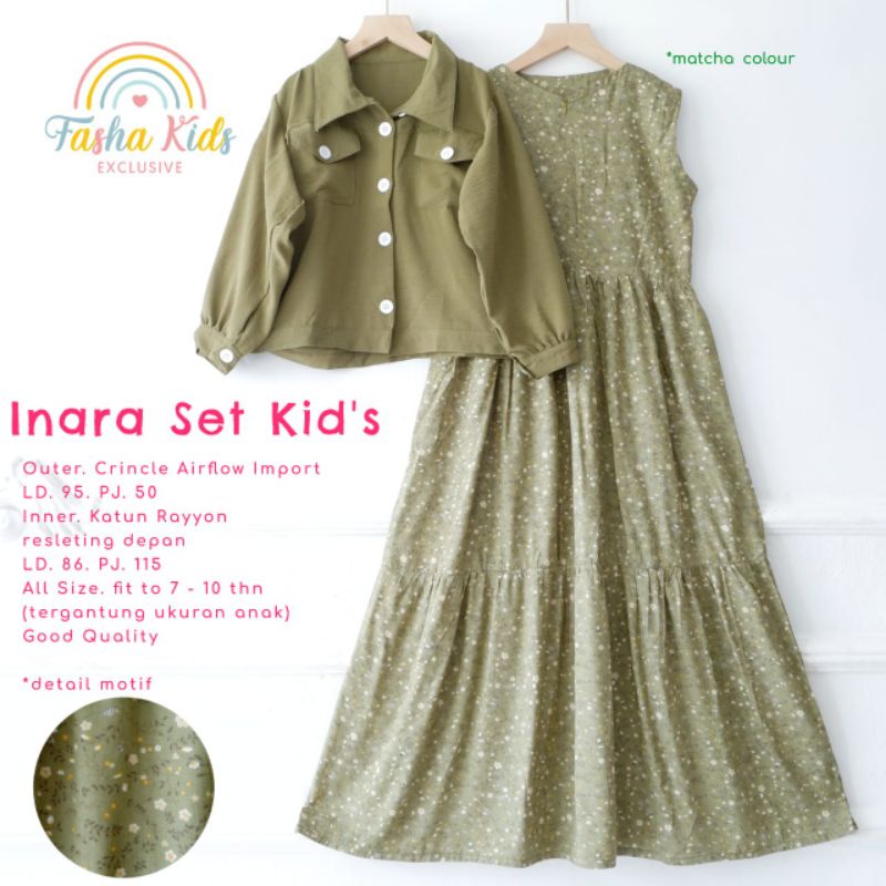 Inara GIRLS SET KIDS SET BY FASHA KIDS | Shopee Singapore