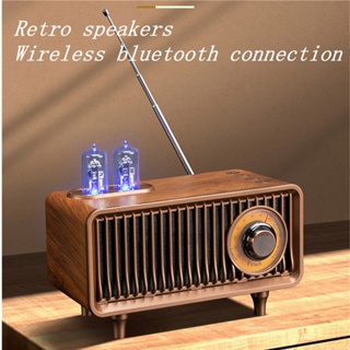 Vintage Greadio Walnut Wood Bluetooth Speaker Radio - Retro Style, Bass  Enhancement, Loud Volume, Bluetooth 5.0, MP3 & FM Radio