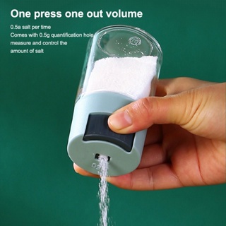 1pc Clear Push Type Salt Dispenser, Modern Glass Metering Salt Shaker For  Kitchen