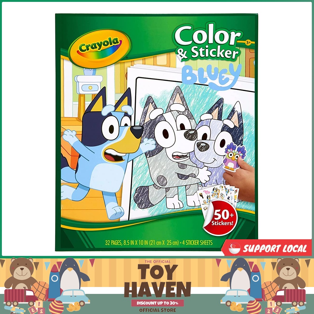 [sgstock] Crayola Bluey Color & Sticker Activity, Bluey Coloring Book