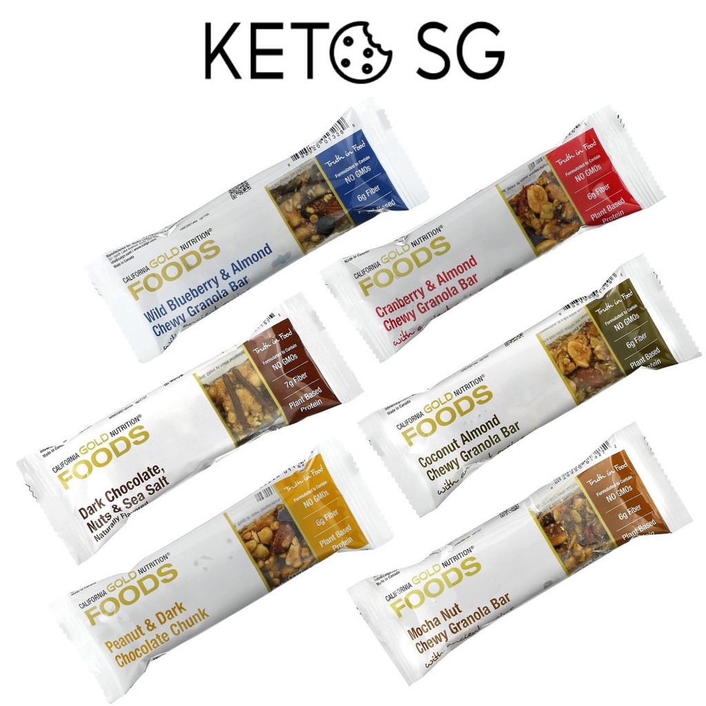 [CLEARANCE Best Before Aug 2023] California Gold Nutrition Protein Granola Chewy Bars Variety