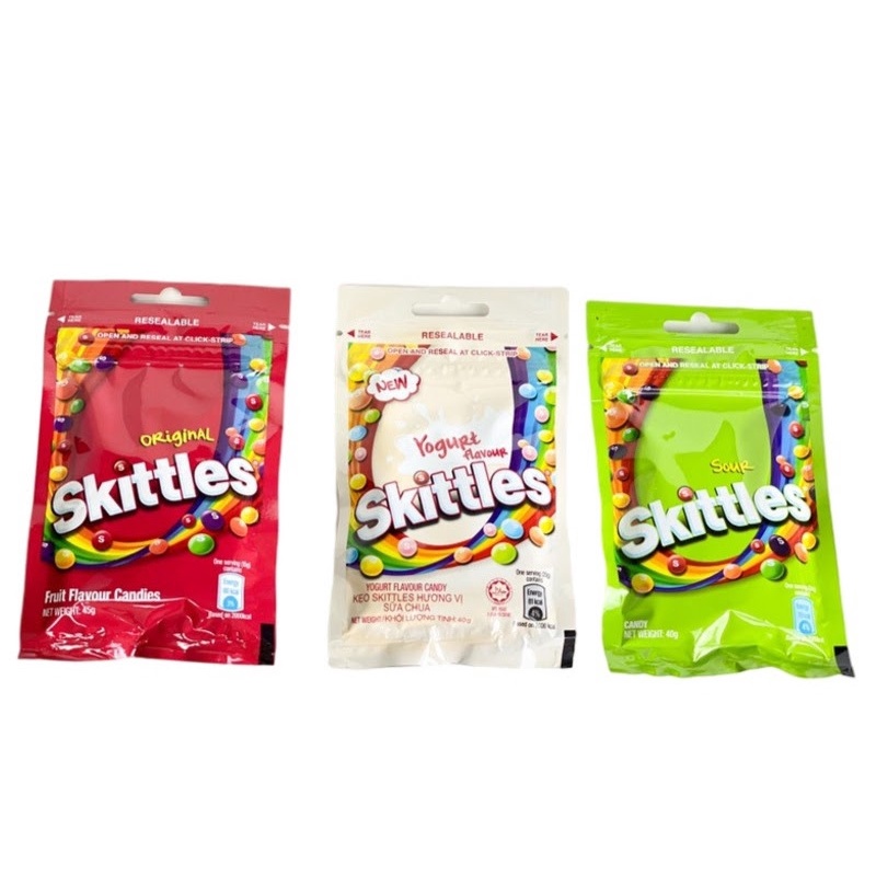 Skittles Fruit Flavour Candies 45g/Sour 40g/Yogurt 40g Shopee Singapore