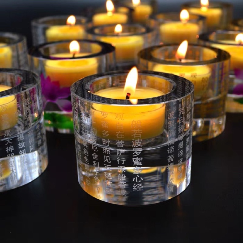PRAYING CANDLESTICK【5寸/6寸】白佛字心经三用烛台