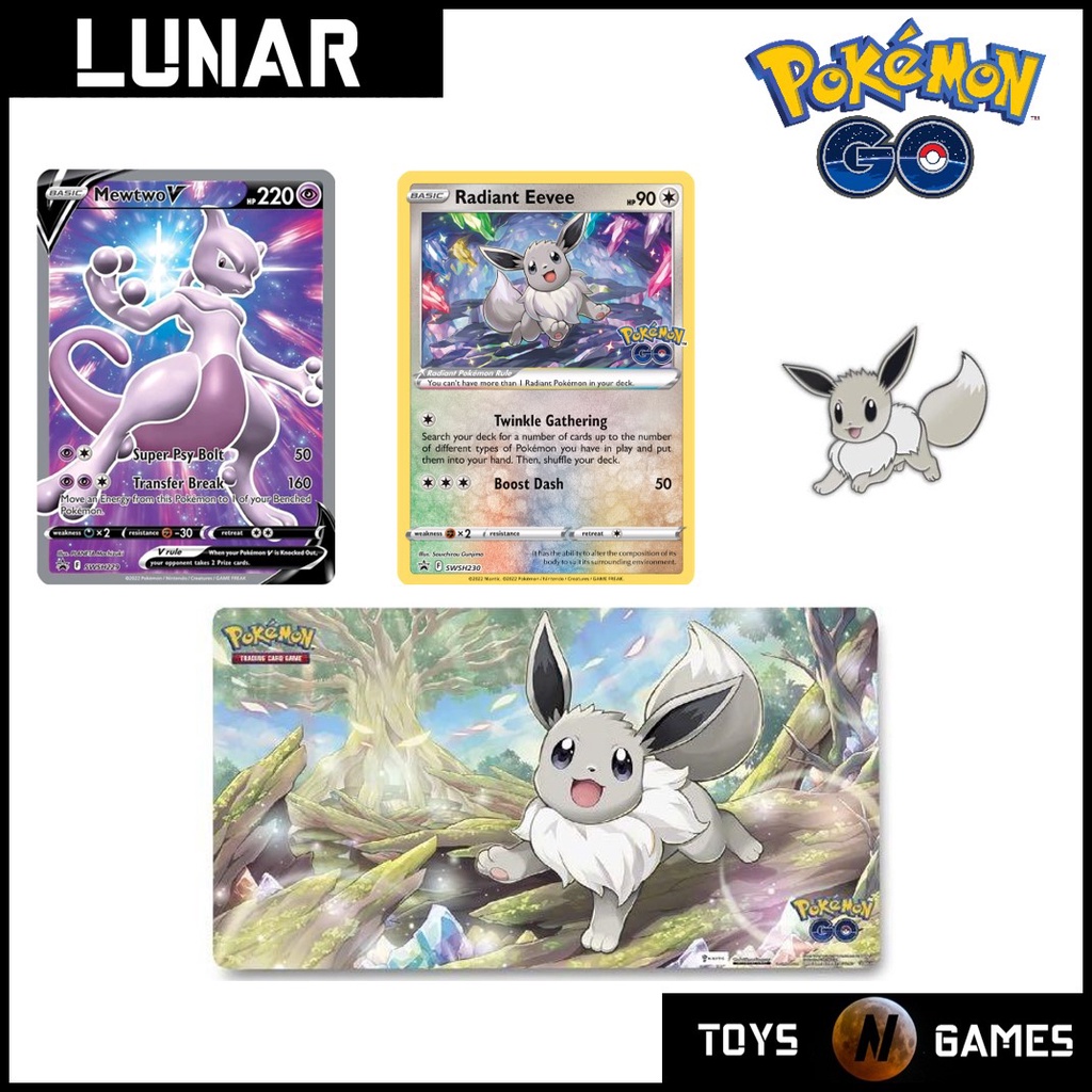 Pokemon TCG Radiant Eevee (SWSH230) / Sealed Mewtwo V (SWSH299) Promo