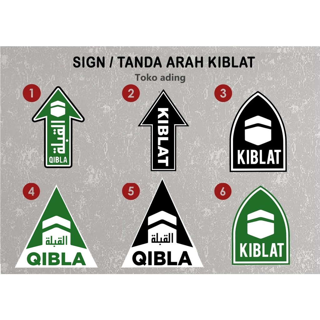 Wall Sticker Sign Qibla Prayer Qibla Direction Sign Sticker Shopee Singapore
