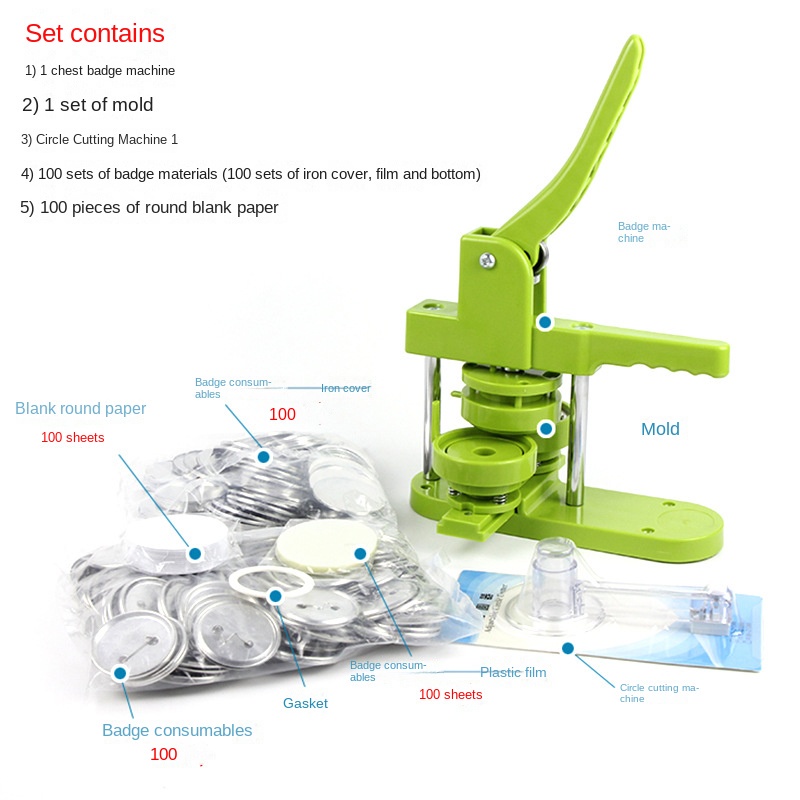 [ Button Maker Machine Pin Button Round Punch Making 58mm | Shopee ...