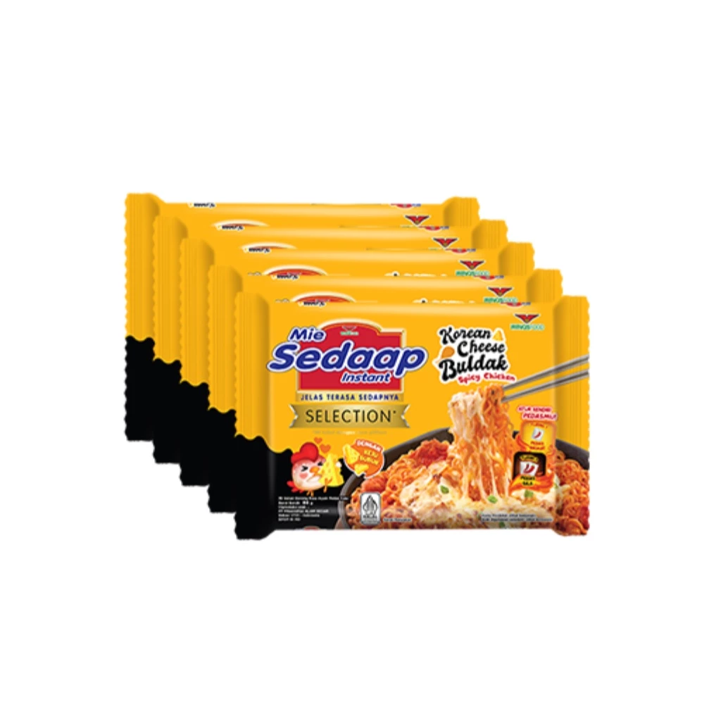 Sedaap Mie Instan Goreng Korean Cheese Buldak Bag 86 gr x5 - Gambar 2