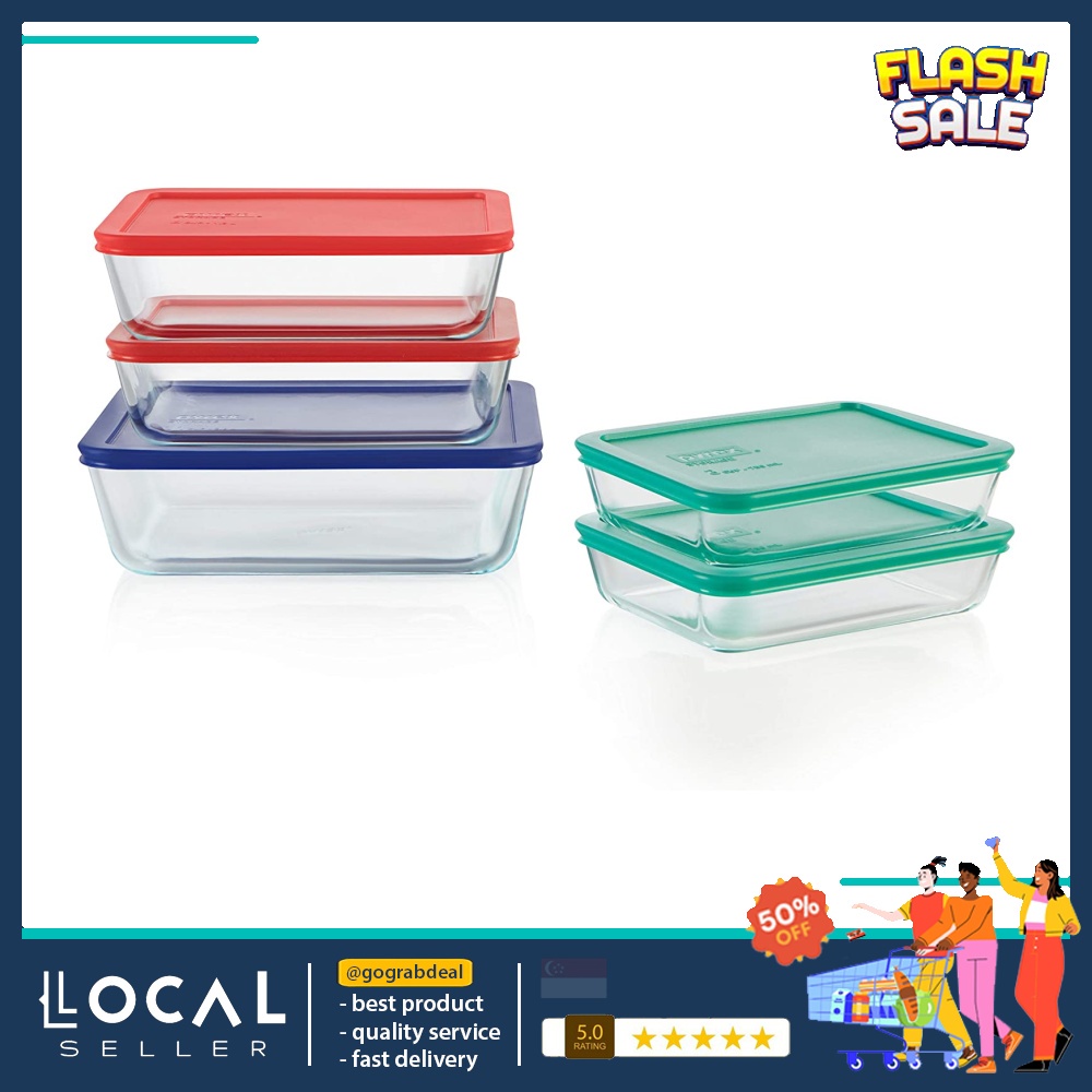 Pyrex Simply Store Meal Prep Glass Food Storage Containers (12