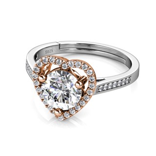 Her Jewellery CELESTA Mon Amour Ring 2 Tone Moissanite Diamond 925 Silver plated with 18K Gold Shopee Singapore