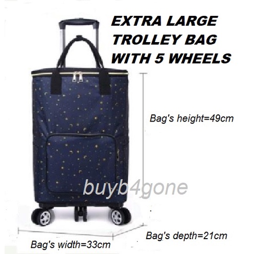 12 12 CLEARANCE SALE BUYB4GONE SHOPPING TROLLEY THERMAL BAG WITH 5 WHEELS EXTRA LARGE BAG Buyb4gone