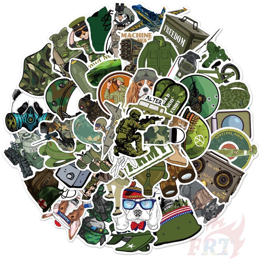 50Pcs/Set Military Enthusiast Series 01 Stickers Fans Collection DIY ...