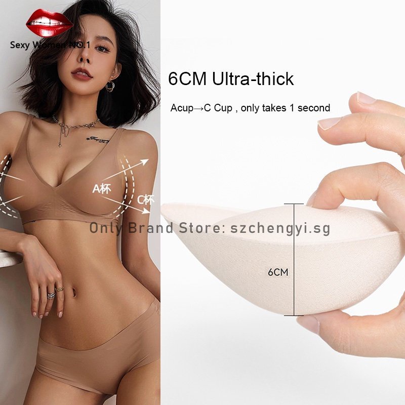 Silicone Double Sided Invisible Straps Sticky Bra Brassiere Insert Pad  Thick Padded Bra Push Up Sponge Adhesive Cup Enhancer