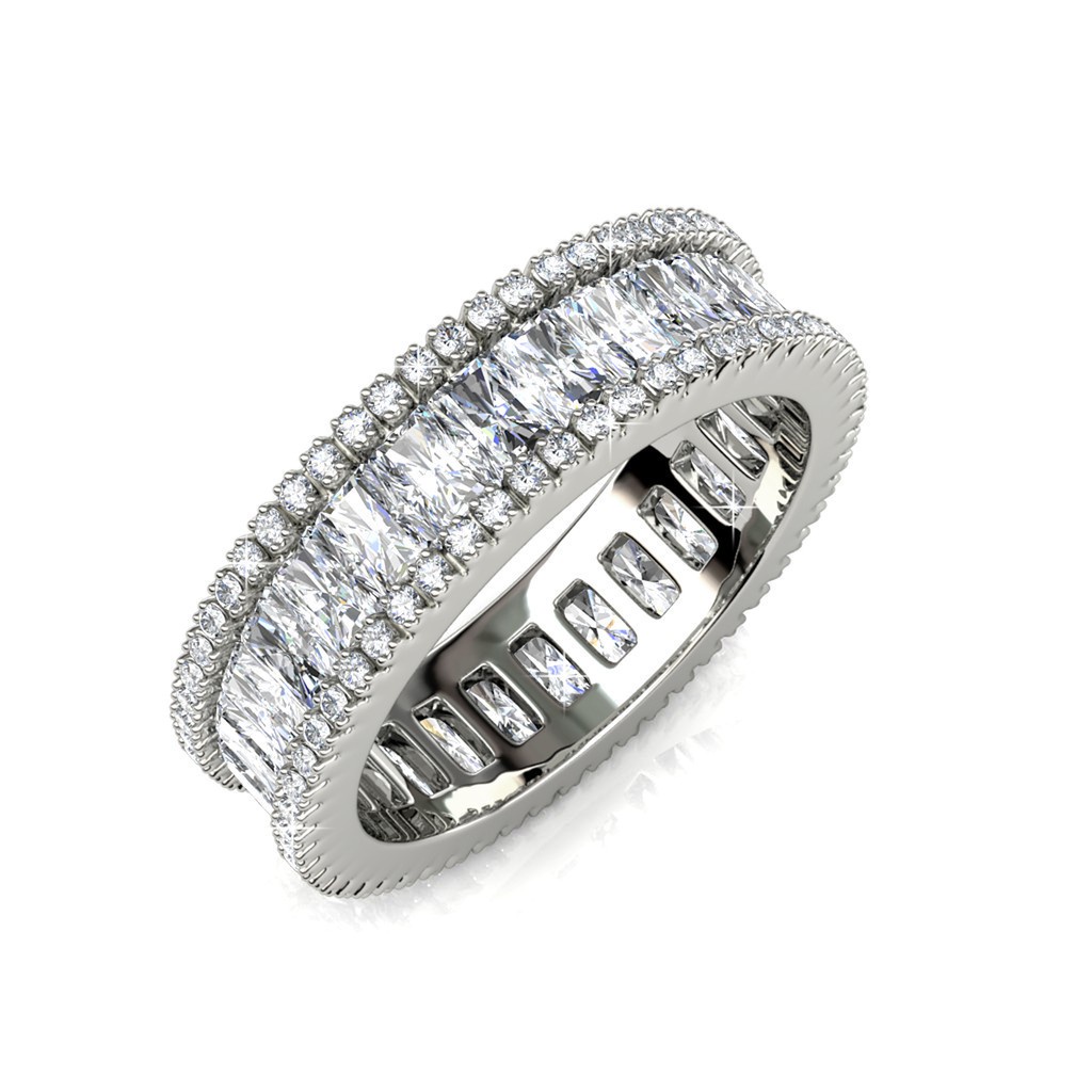 Glamour Lock Ring (White Gold) - Made with Swarovski Crystals