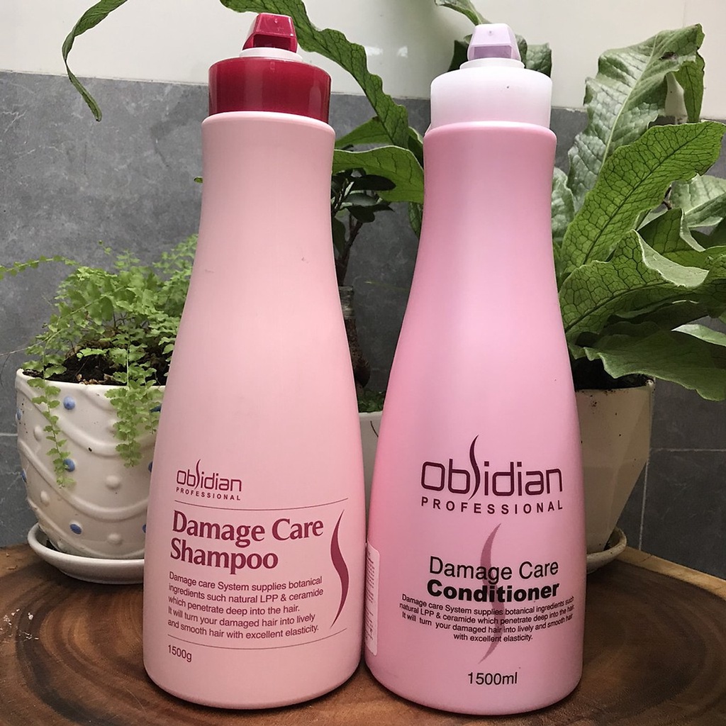 Obsidian Damage Care Shampoo & Conditioner 1500g/1500ml(Expire Date Oct