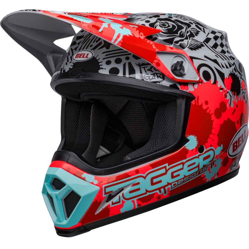 Bell MX-9 MIPS (Tagger Splatter Bright Red/Gray) | Shopee Singapore