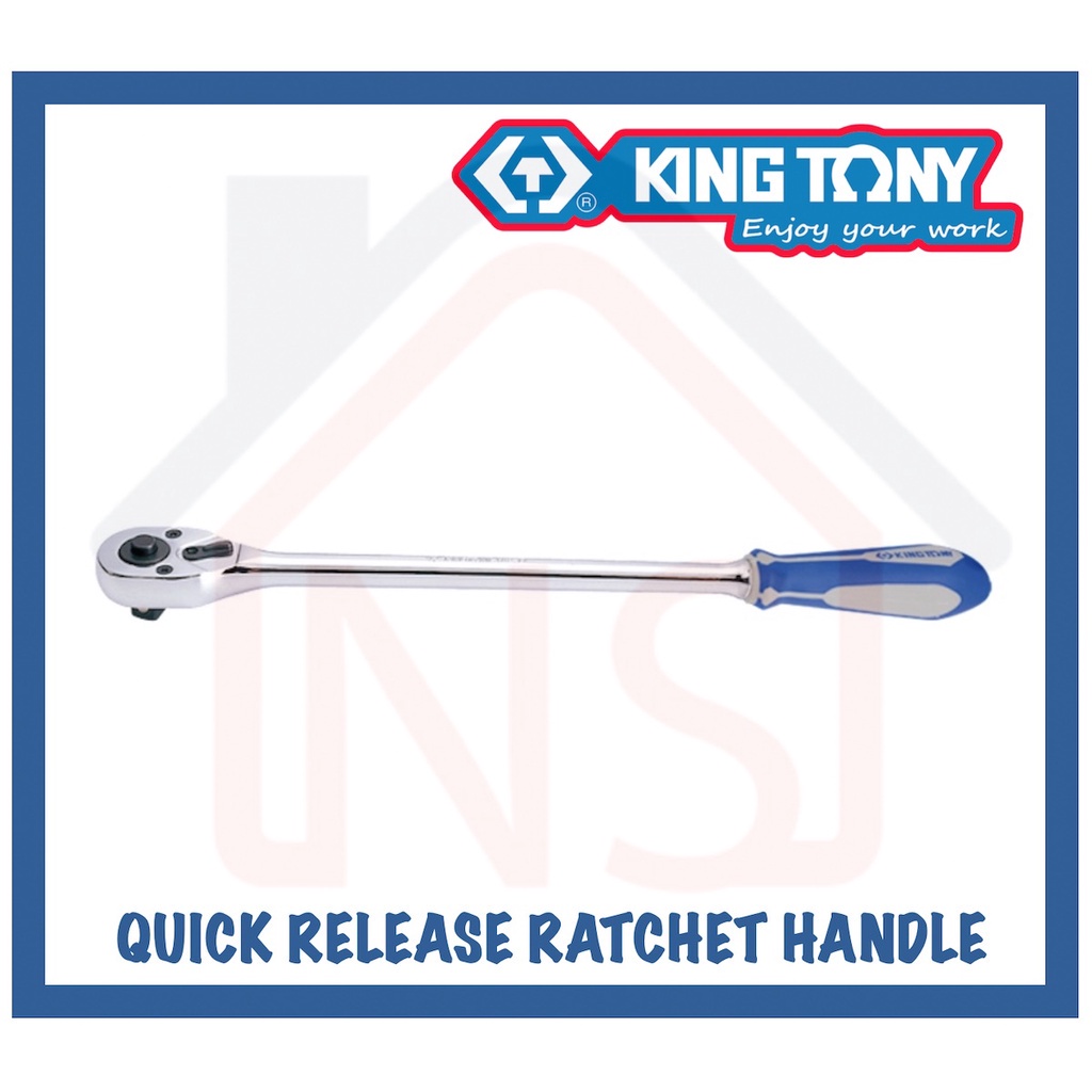 KING TONY 1/2" Dr. 32 Teeth Reversible Ratchet Handle QuickRelease