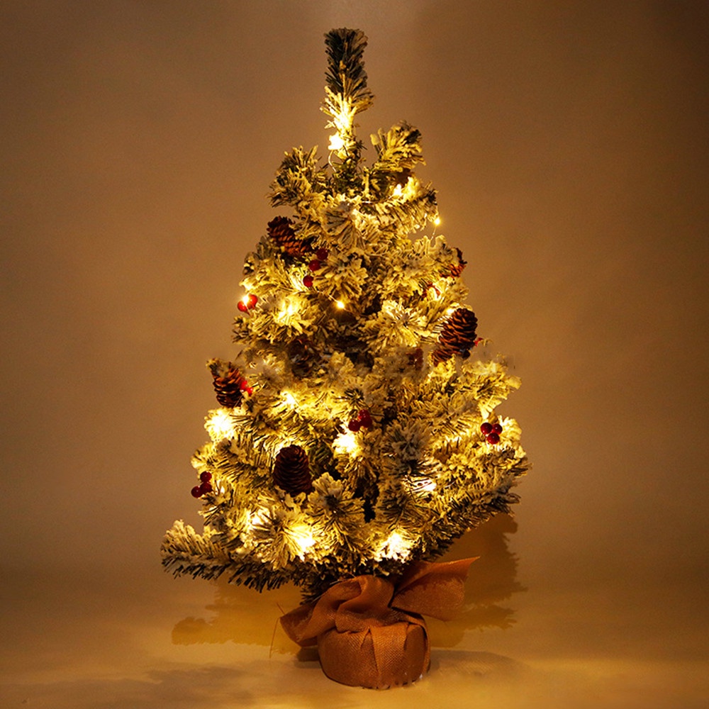 40/50/60/65cm Headlights Christmas Flocking Tree Decoration Xmas Decors