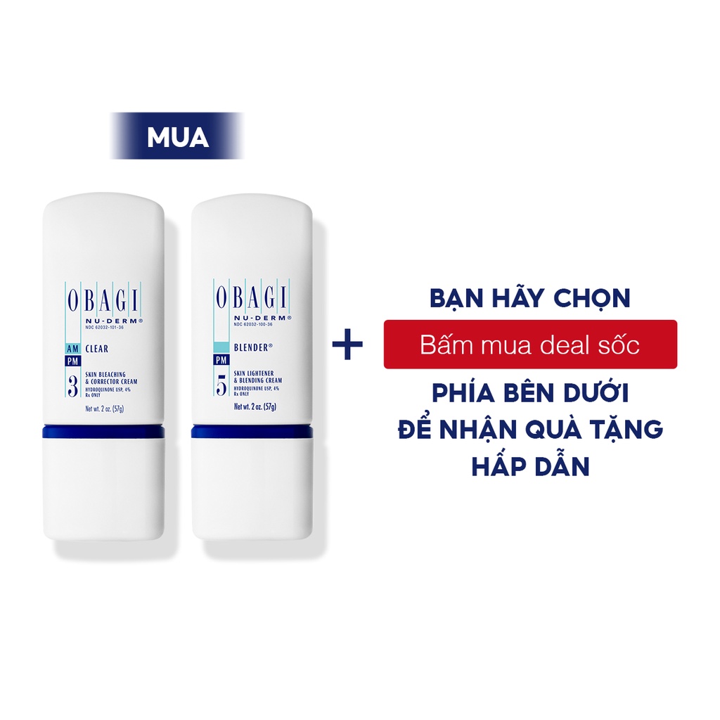 Obagi Nuderm Clear Whitening Duo 3 57gr + Obagi Nuderm Blender 5 57gr