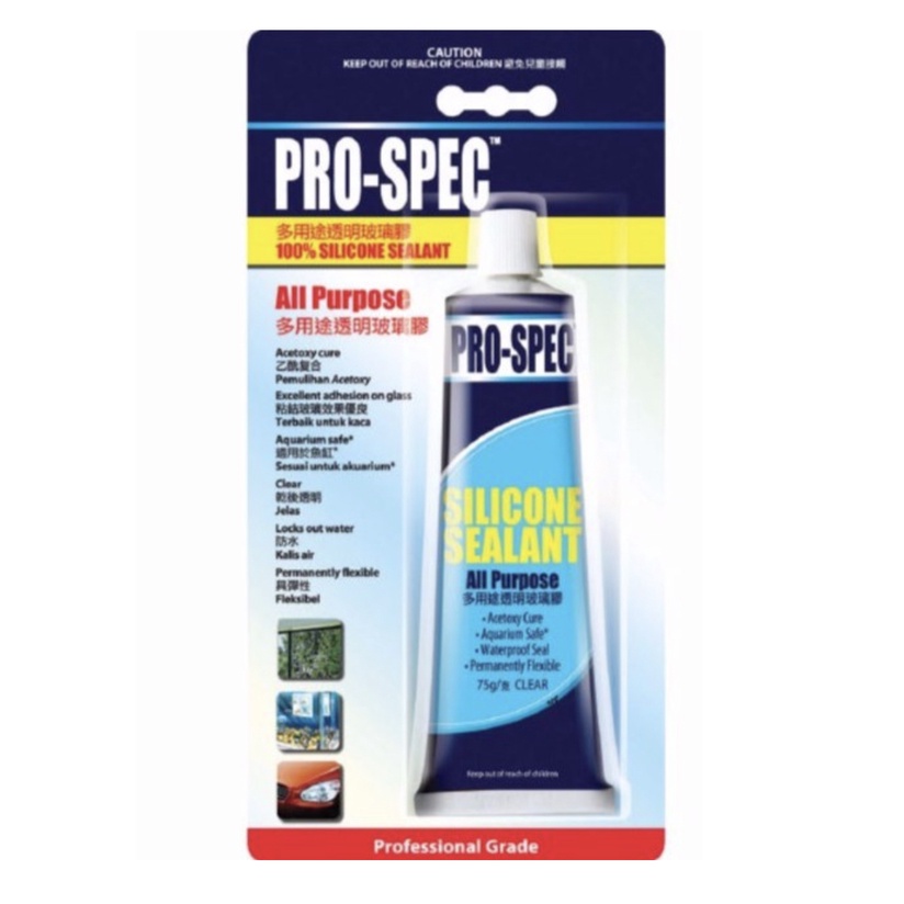 Selleys ProSpec 100 All Purpose Clear Silicone Sealant (75g) Shopee