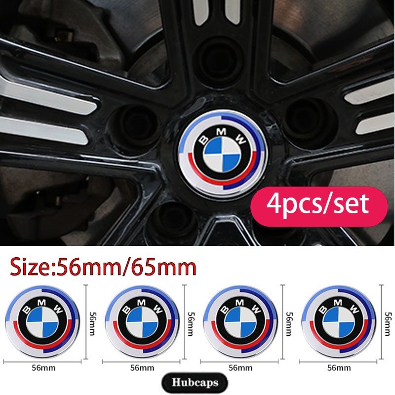 4pcs BMW Car Rim Hubcap Hub Cover Wheel Center Cap Emblem Sticker 50th