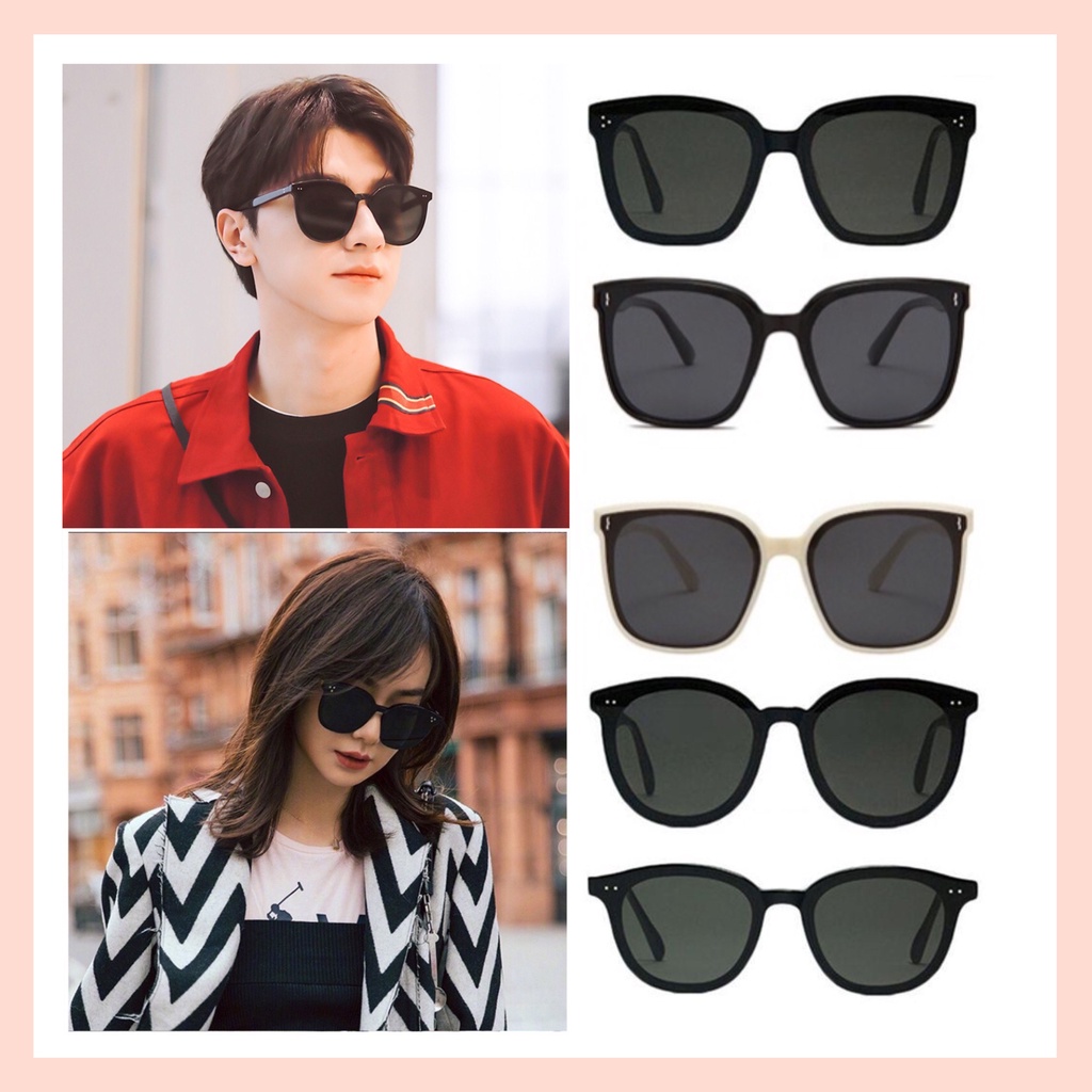 Viral Unisex Korean Style Sunglasses Big Black Frame Sunglasses Square