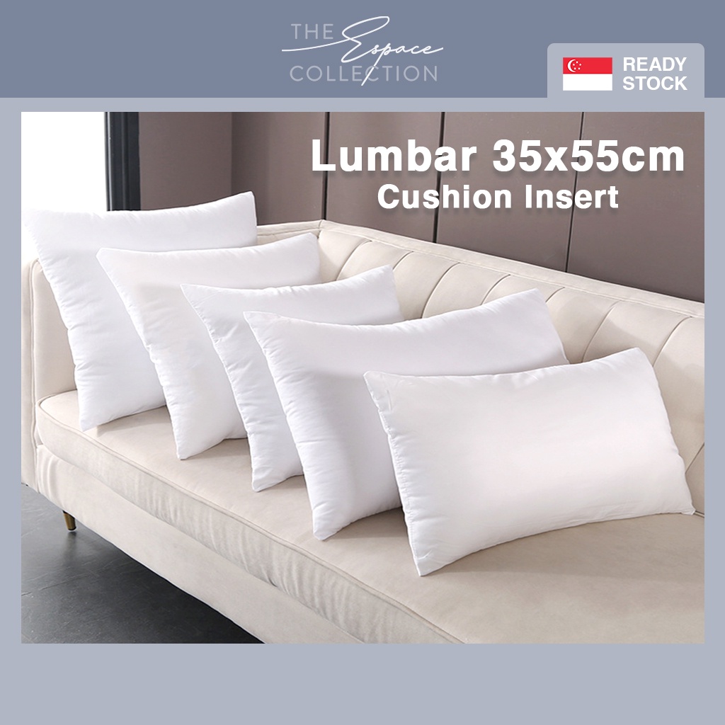 SG STOCK Long Rectangle Lumbar Sofa Cushion Insert 35x55cm 500g Fluffy Pillow Cushion Back Pillow Shopee Singapore