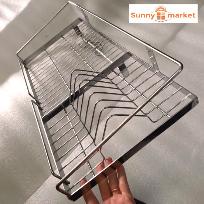 High quality 201 stainless steel 1-tier hanging dish rack, size 28x50 ...