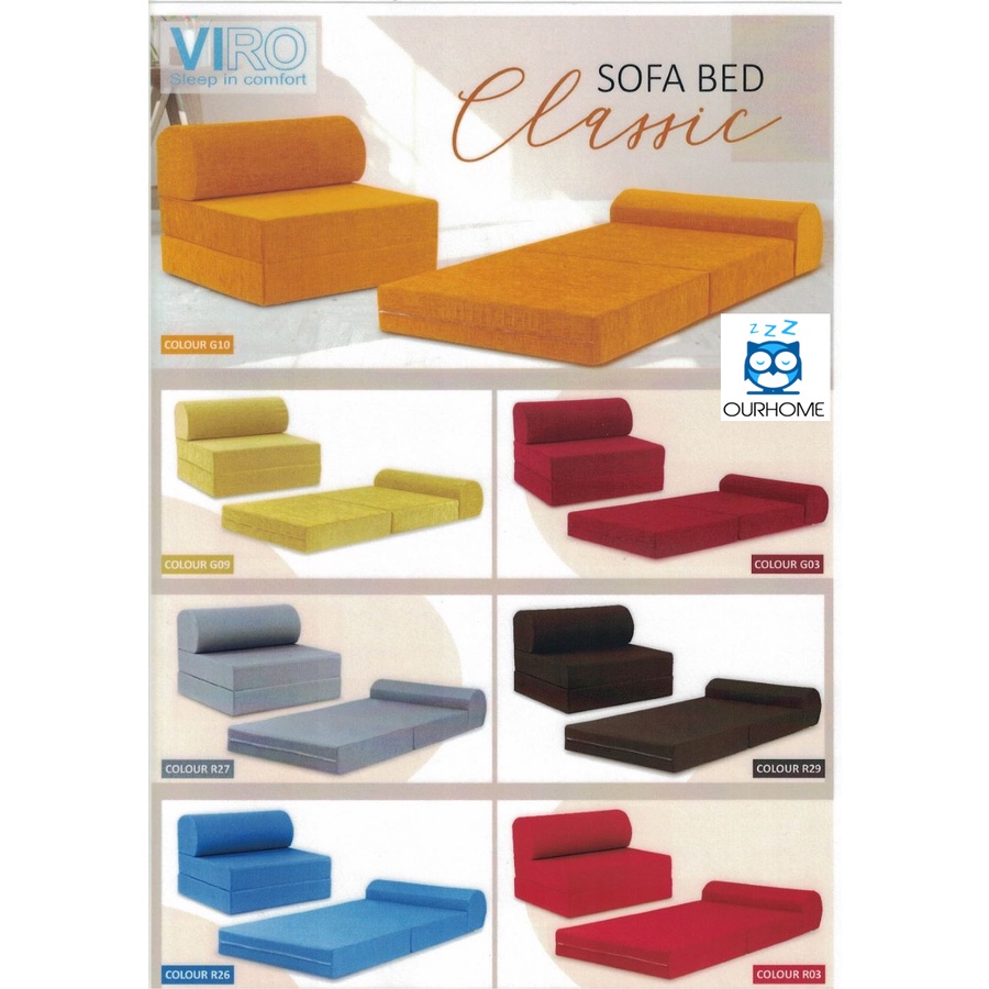 Viro Classic Colour Fabric Sofa Bed Shopee Singapore