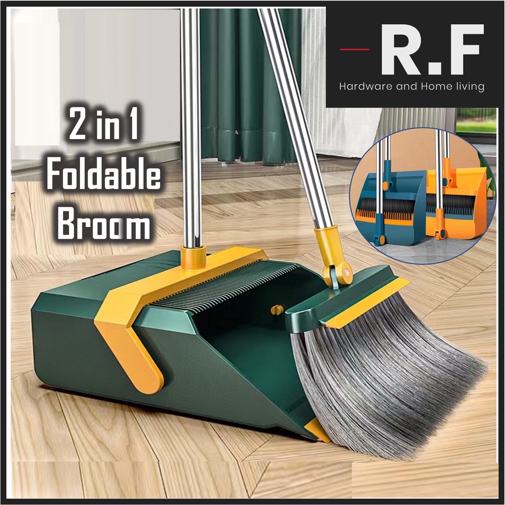 3 in 1 Foldable Broom Dustpan Set 2 in 1 Broom Set Water Wiper Penyapu ...