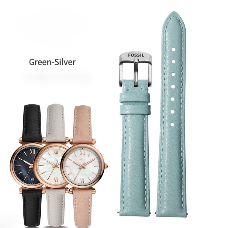 For Fossil Leather Strap 12mm 14mm Women s Watch Accessories Watch Strap Shopee Singapore