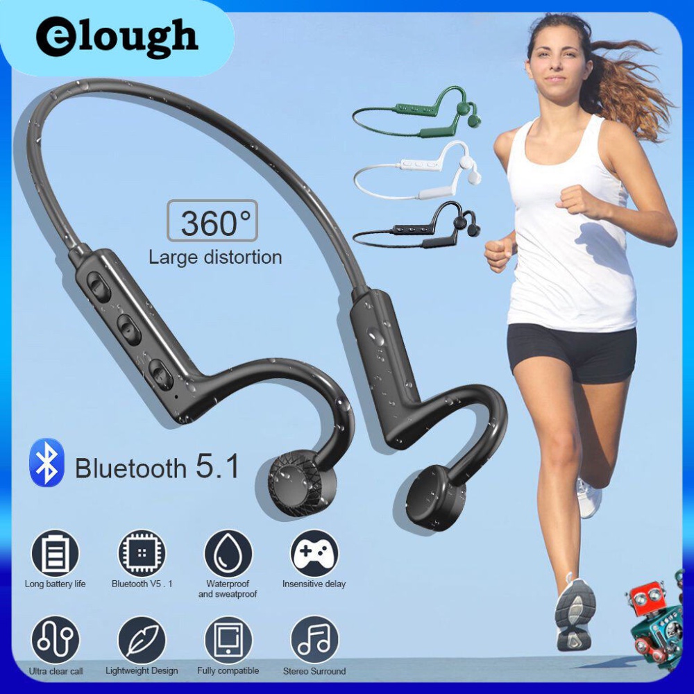 KS19 Bone Conduction Wireless Neckband Bluetooth Headset With Mic HIFI Sound Quality Waterproof
