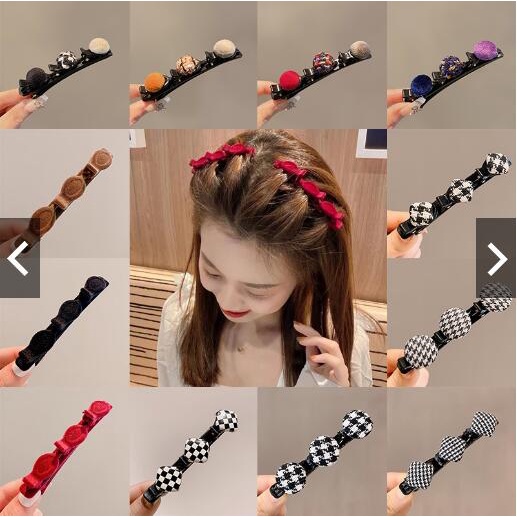 Korean Style Fashion Girls Side Hair Clip Pearl Braided Hair Hairpin