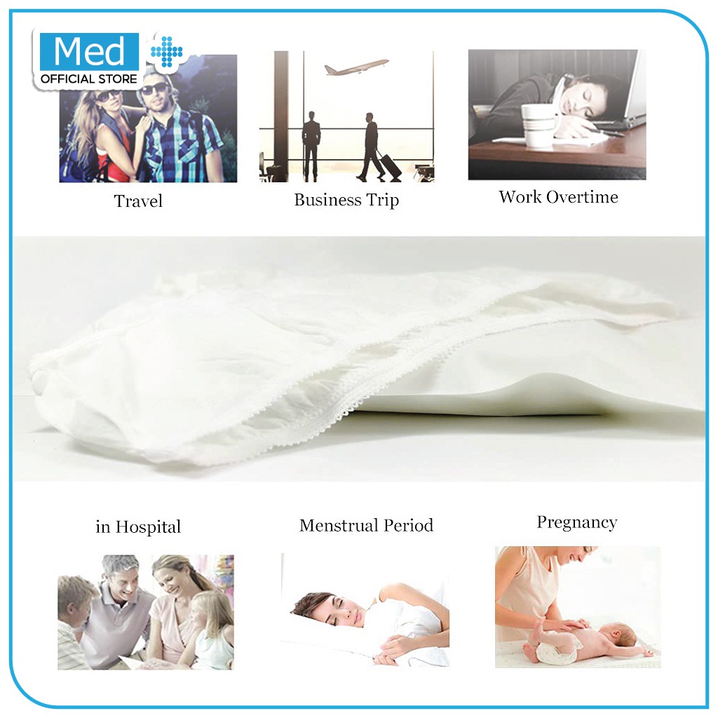 Med+ Celana Dalam Kertas Haji & Umroh / Celana Dalam Wanita / Pria Kesehatan / Celana Dalam Sekali Pakai / Disposable Pants - Gambar 4