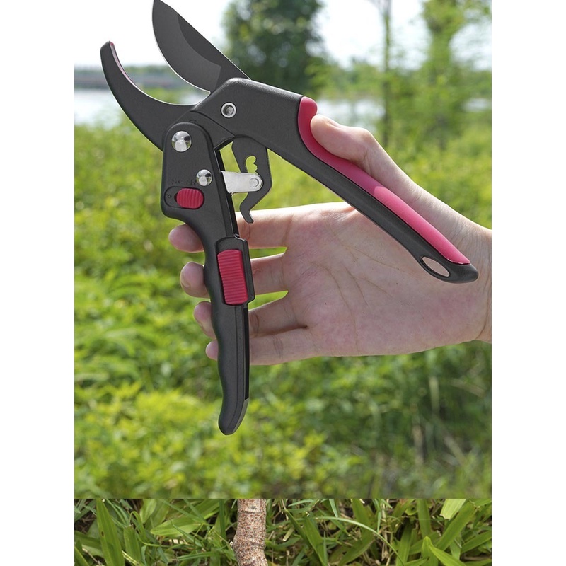 Adjustable Ratchet Skip Garden Pruning Shear SK5 Steel Cutter Labor ...