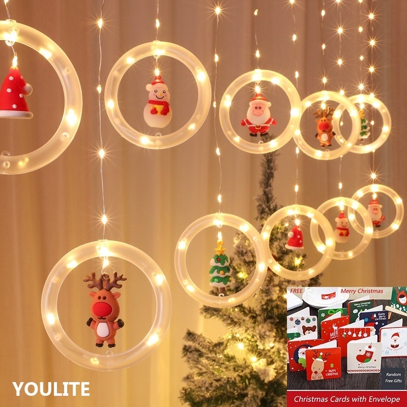 YOULITE 3m Christmas Led Lights - Window Curtain Lights for Christmas